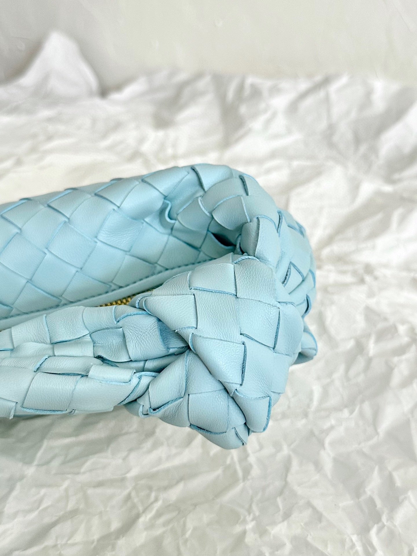 Bottega Veneta mini jodie 28 cloud blue lambskin