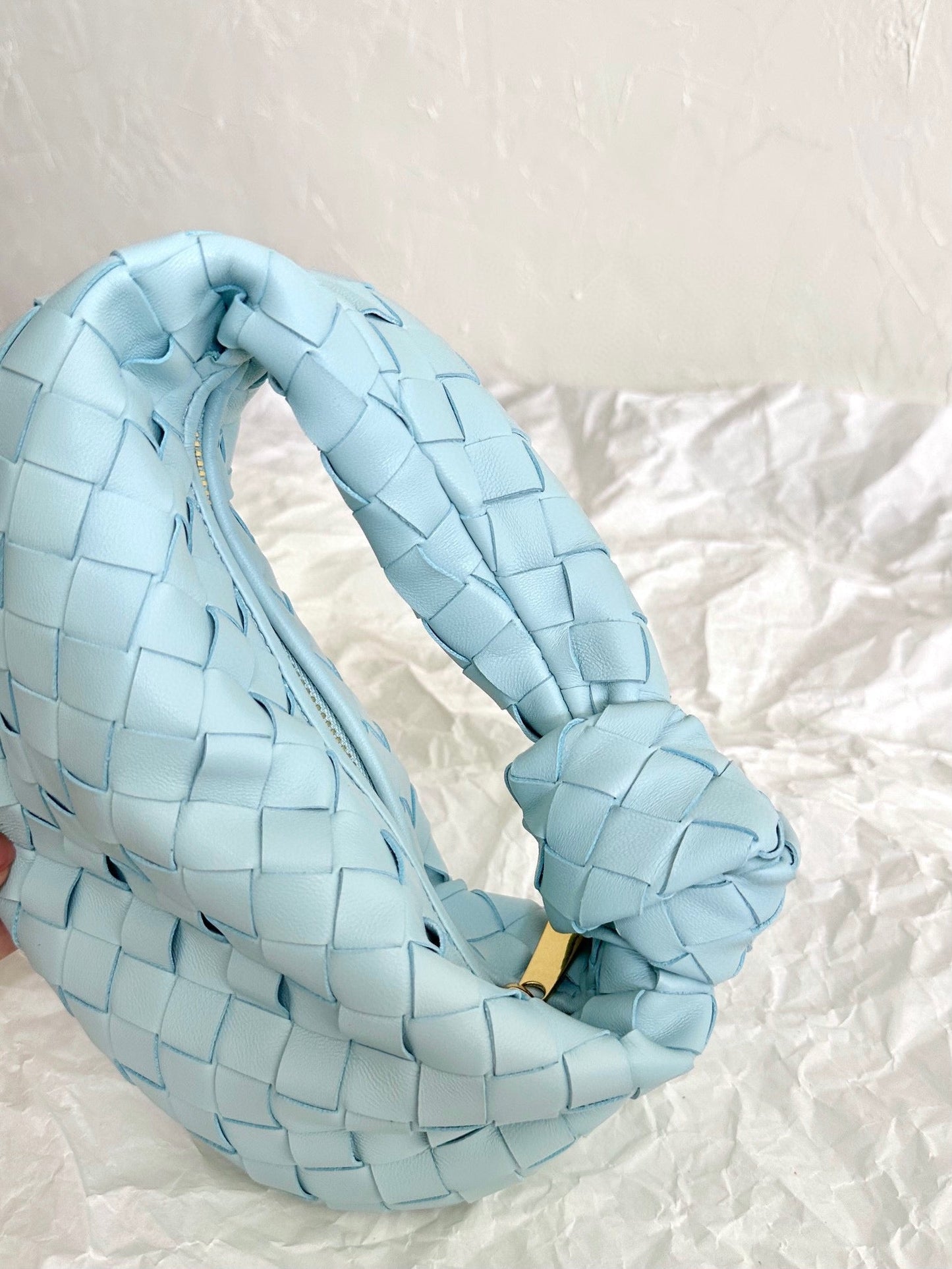 Bottega Veneta mini jodie 28 cloud blue lambskin