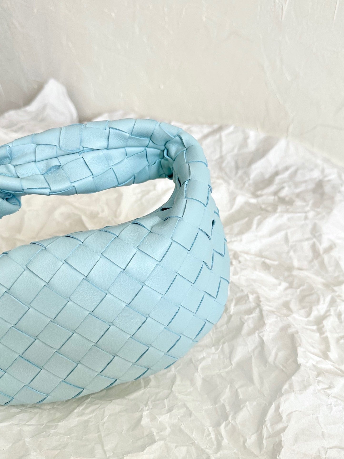 Bottega Veneta mini jodie 28 cloud blue lambskin