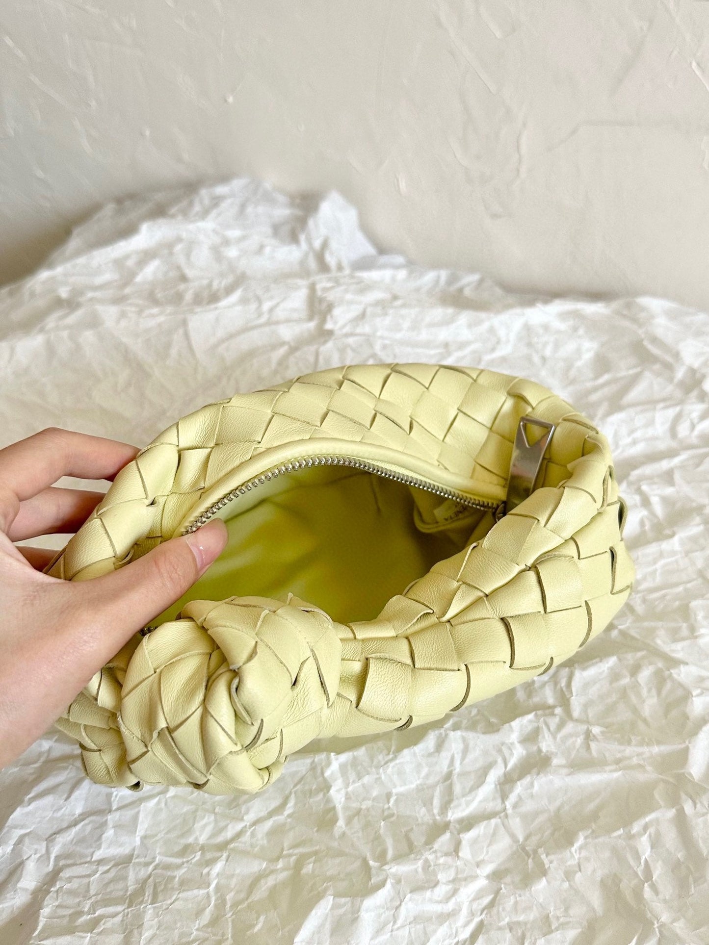 Bottega Veneta mini jodie 28 lime lambskin