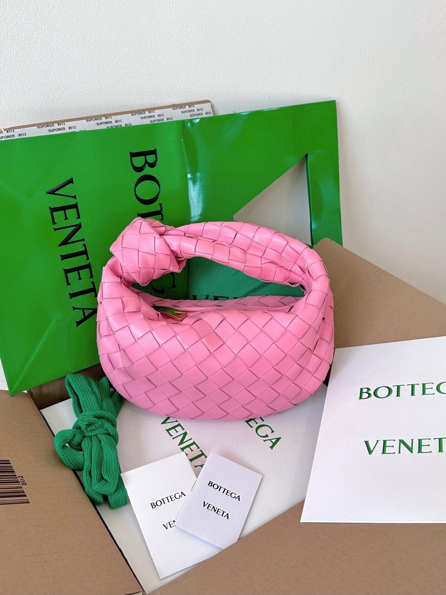 Bottega Veneta mini jodie 28 pink lambskin