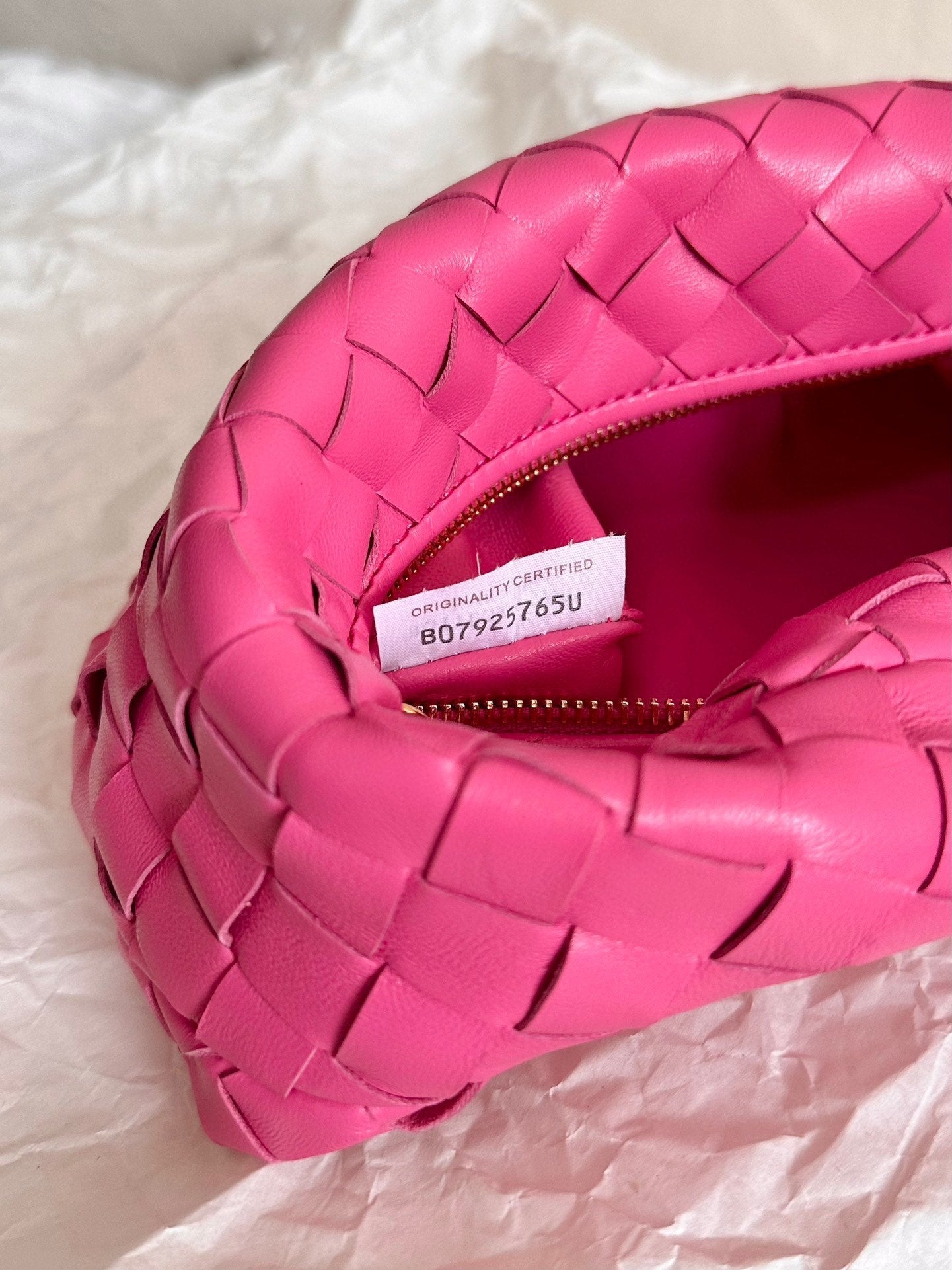 Bottega Veneta mini jodie 28 dark pink lambskin