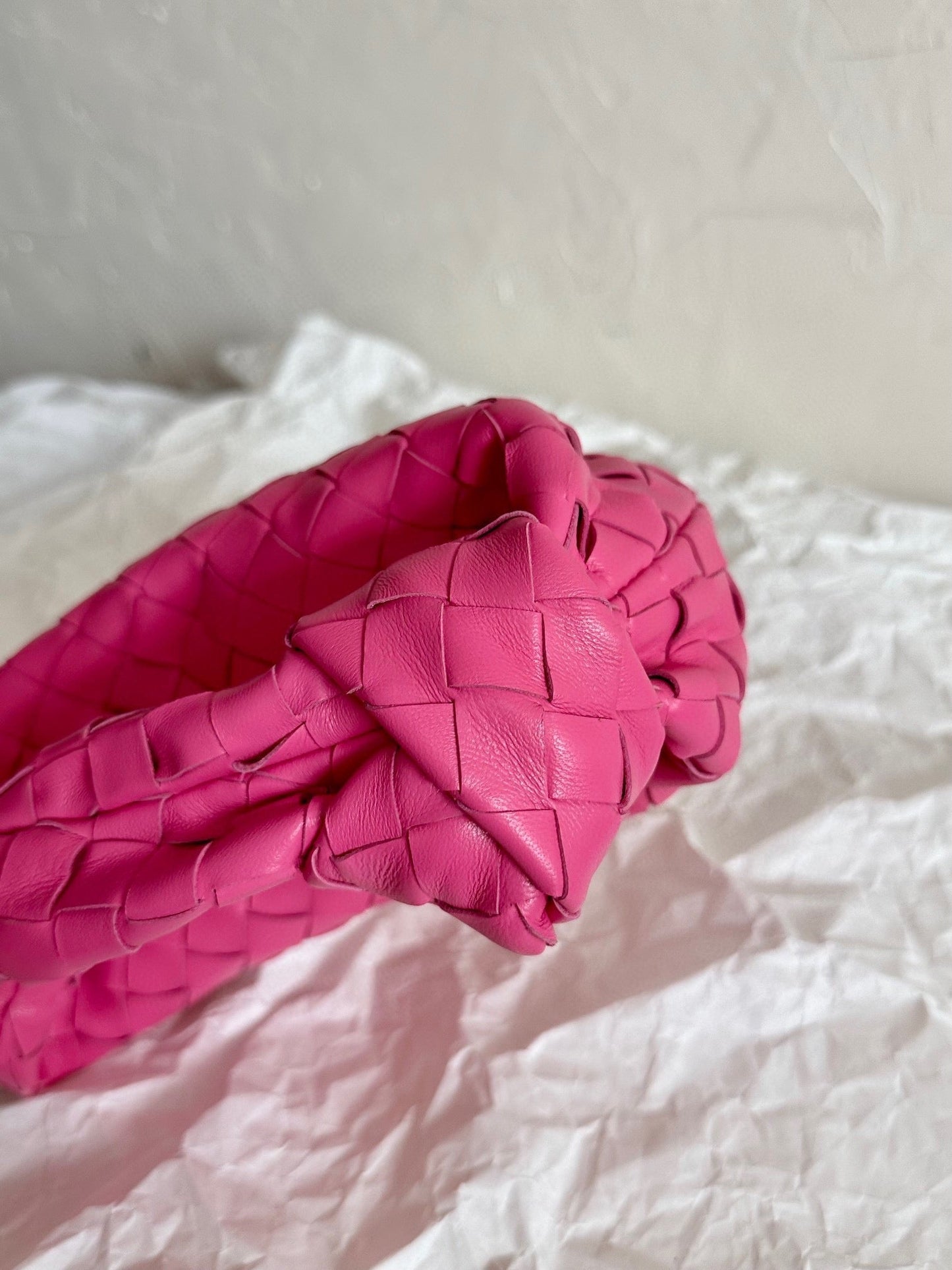 Bottega Veneta mini jodie 28 dark pink lambskin