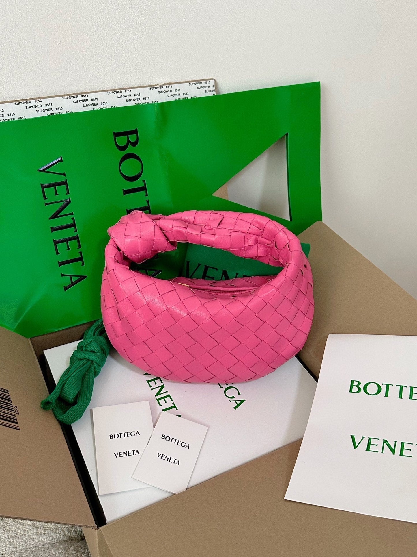 Bottega Veneta mini jodie 28 dark pink lambskin