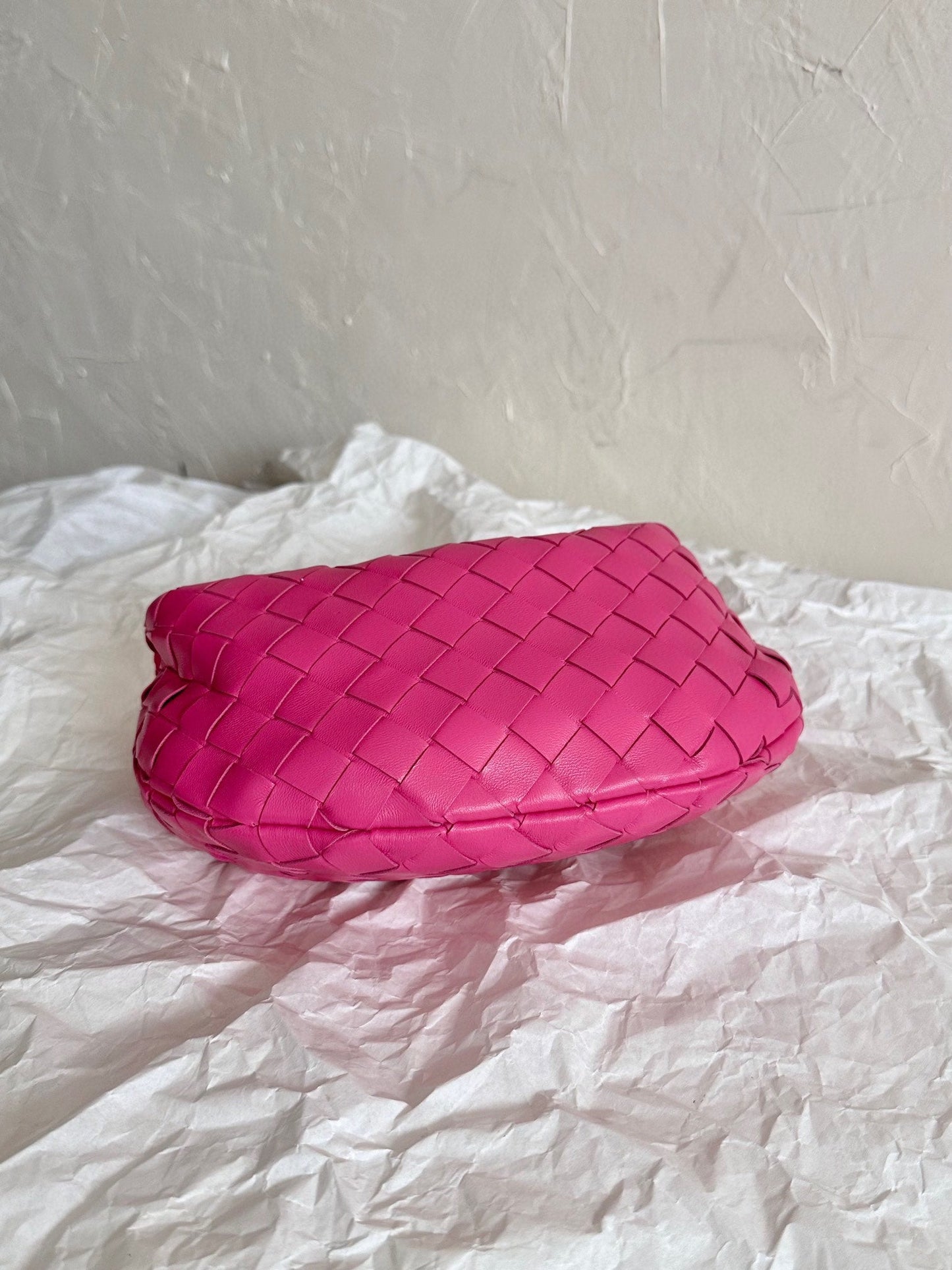 Bottega Veneta mini jodie 28 dark pink lambskin