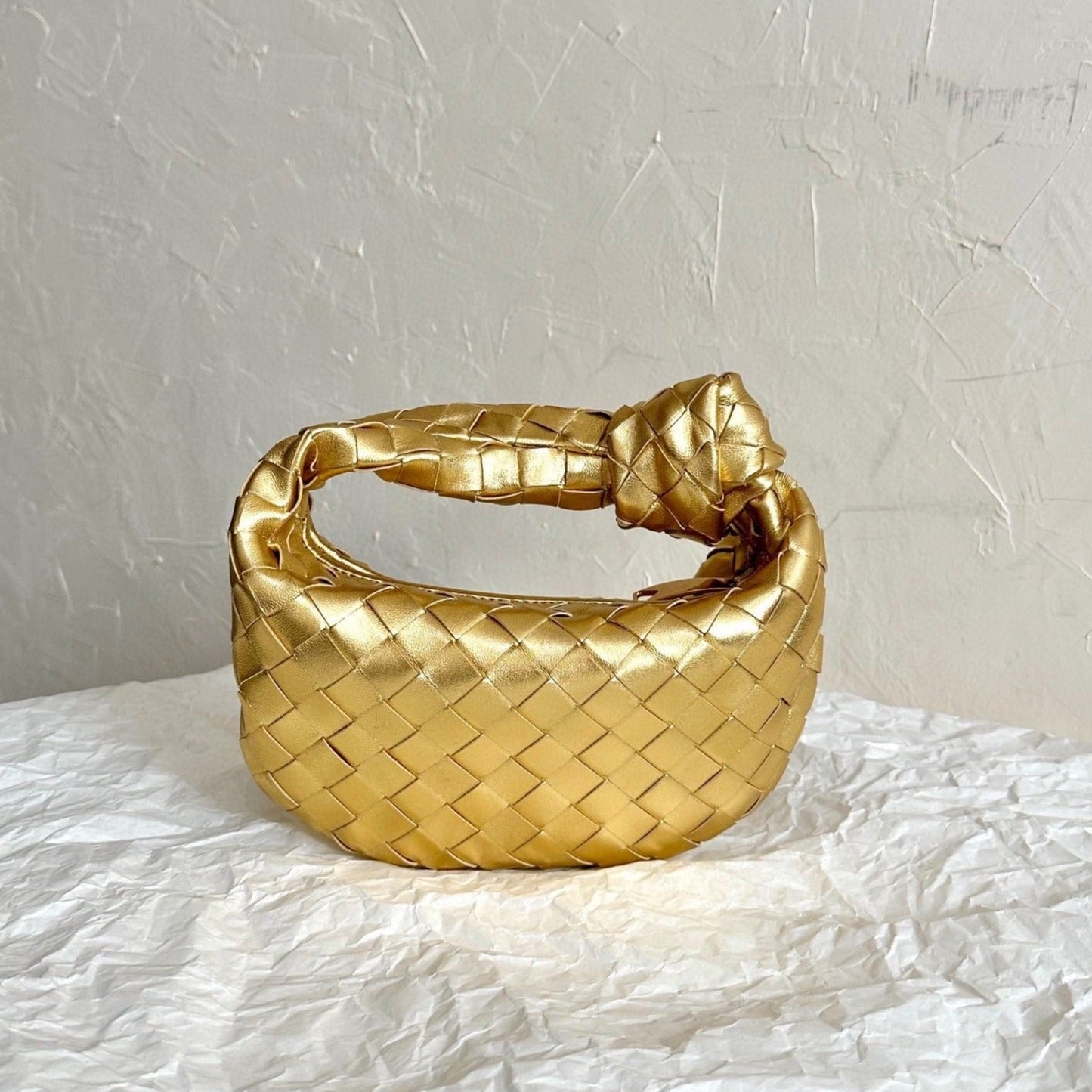 Bottega Veneta mini jodie 28 gold metalic lambskin