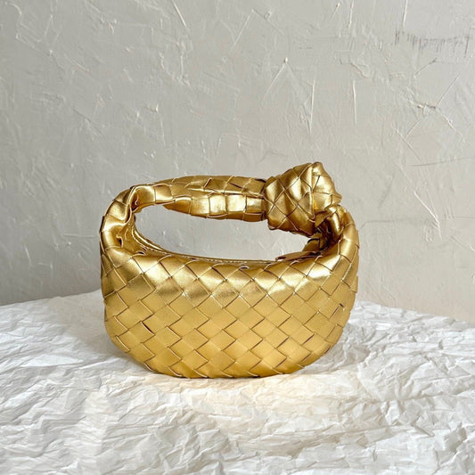 Bottega Veneta mini jodie 28 gold metalic lambskin