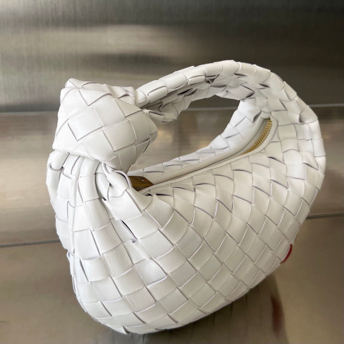 Bottega Veneta bv 24 mini jodie 28 white lambskin