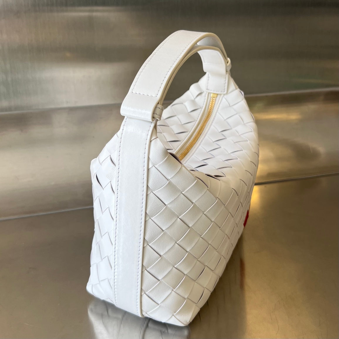 Bottega Veneta WALLACE 22 BAG IN WHITE MIX RED CALFSKIN