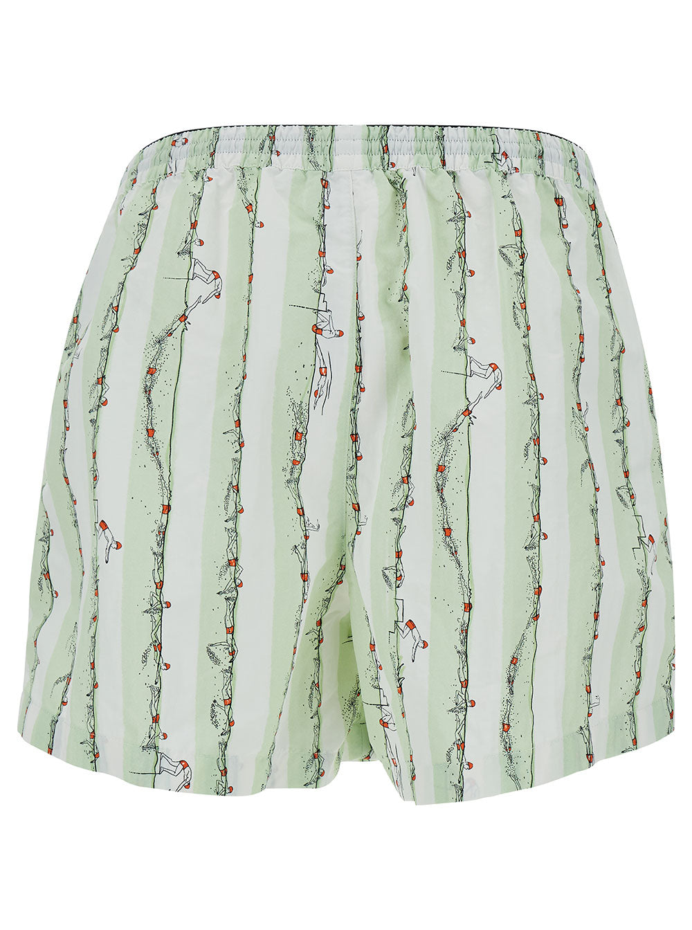 Bottega Veneta Men Green Shorts With All-Over Divers Print In Polyamide Man