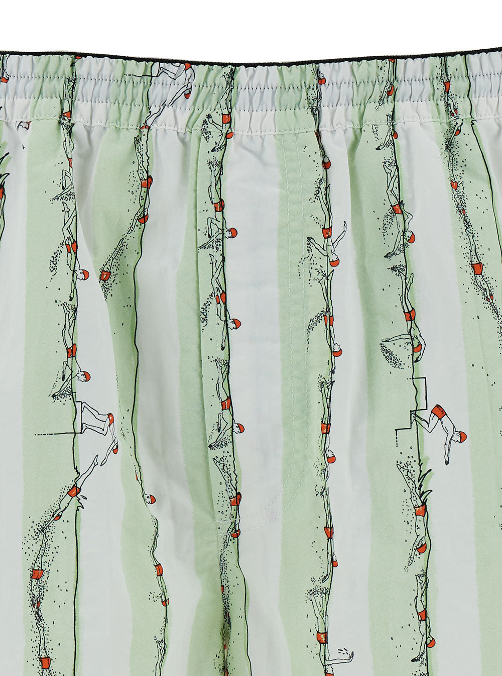 Bottega Veneta Men Green Shorts With All-Over Divers Print In Polyamide Man