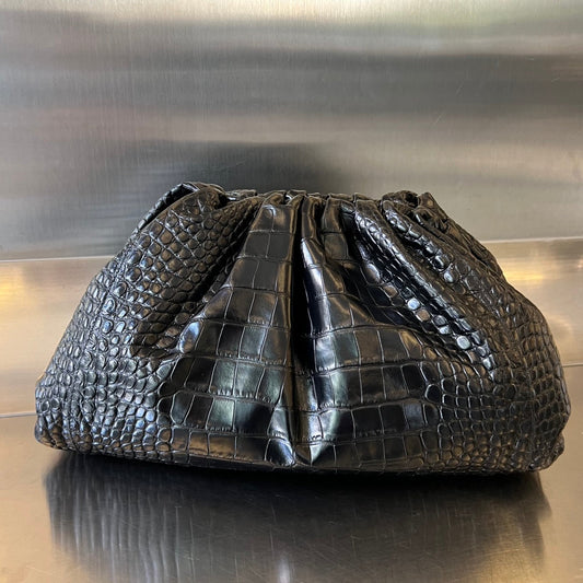 Bottega Veneta Classic Pouch 40cm Black Calfskin