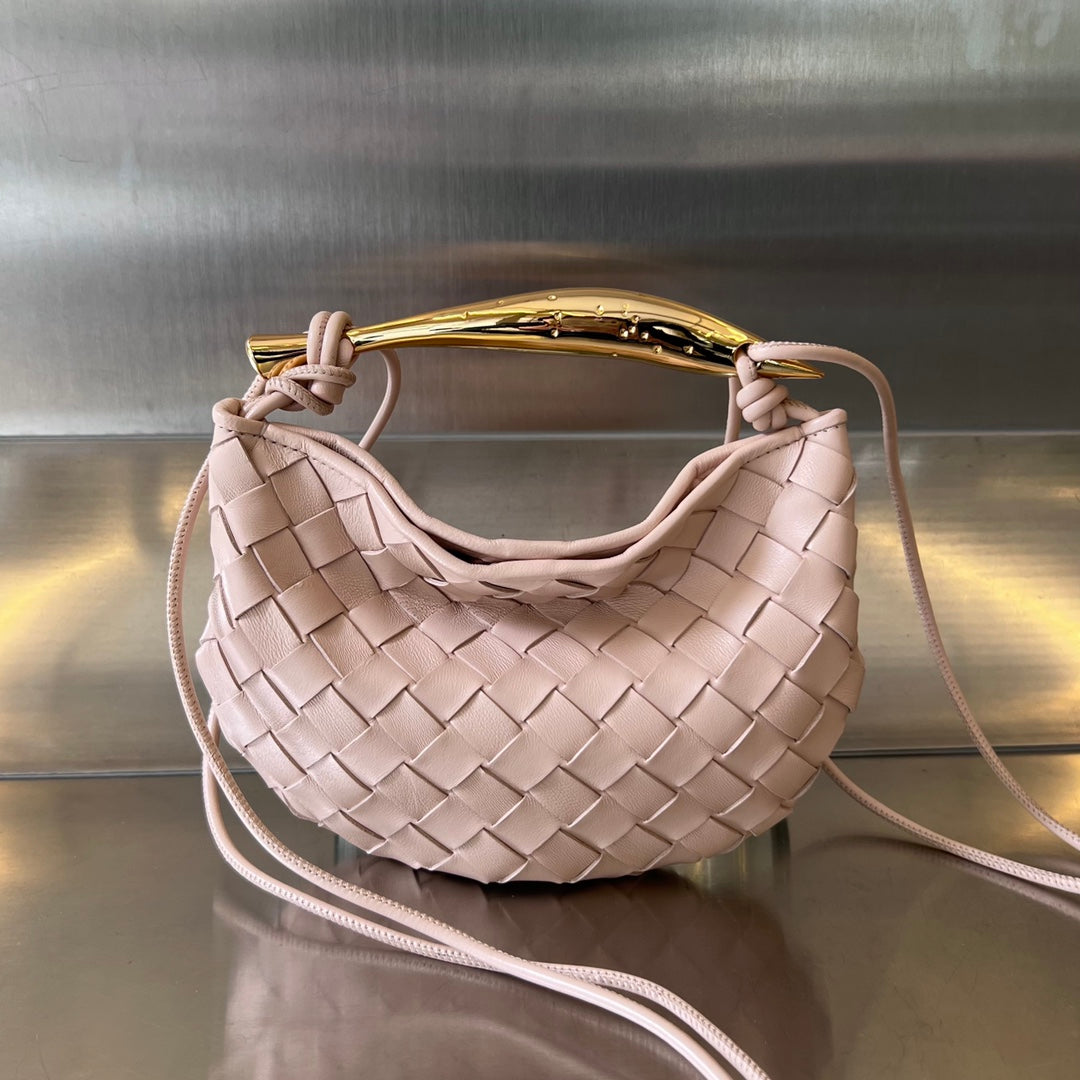 Bottega Veneta SARDINE 20 WITH CHAIN IN LIGHT PINK LAMBSKIN