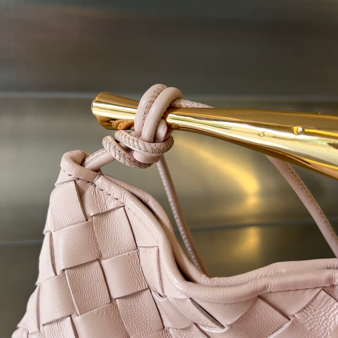 Bottega Veneta SARDINE 20 WITH CHAIN IN LIGHT PINK LAMBSKIN