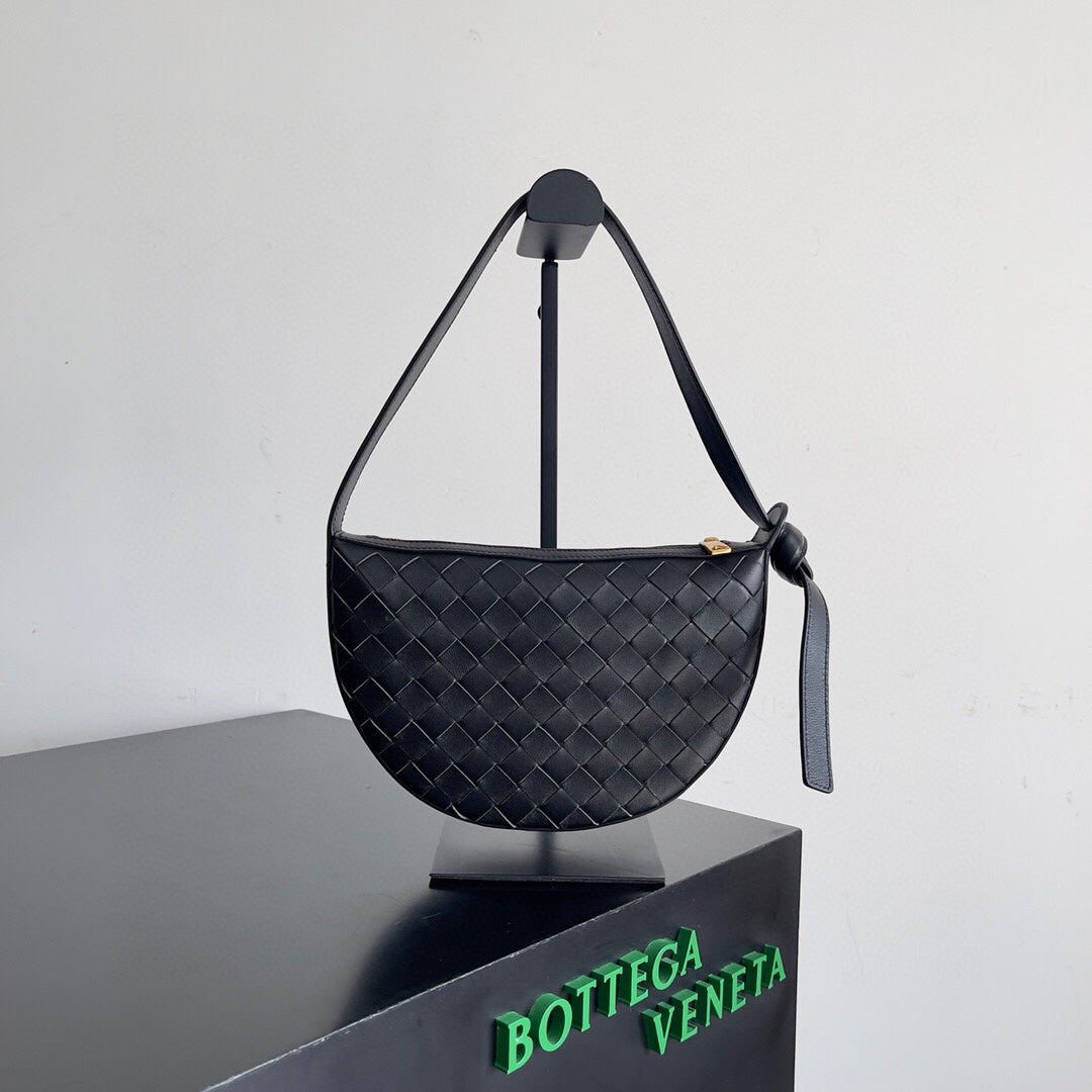Bottega Veneta BV Mini Sunrise 23cm Black Calfskin Ghw
