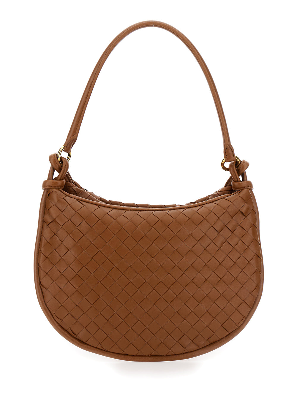Bottega Veneta Women 'Gemelli Medium' Light Brown Hobo Shoulder Bag With Intrecciato Motif In Leather Woman