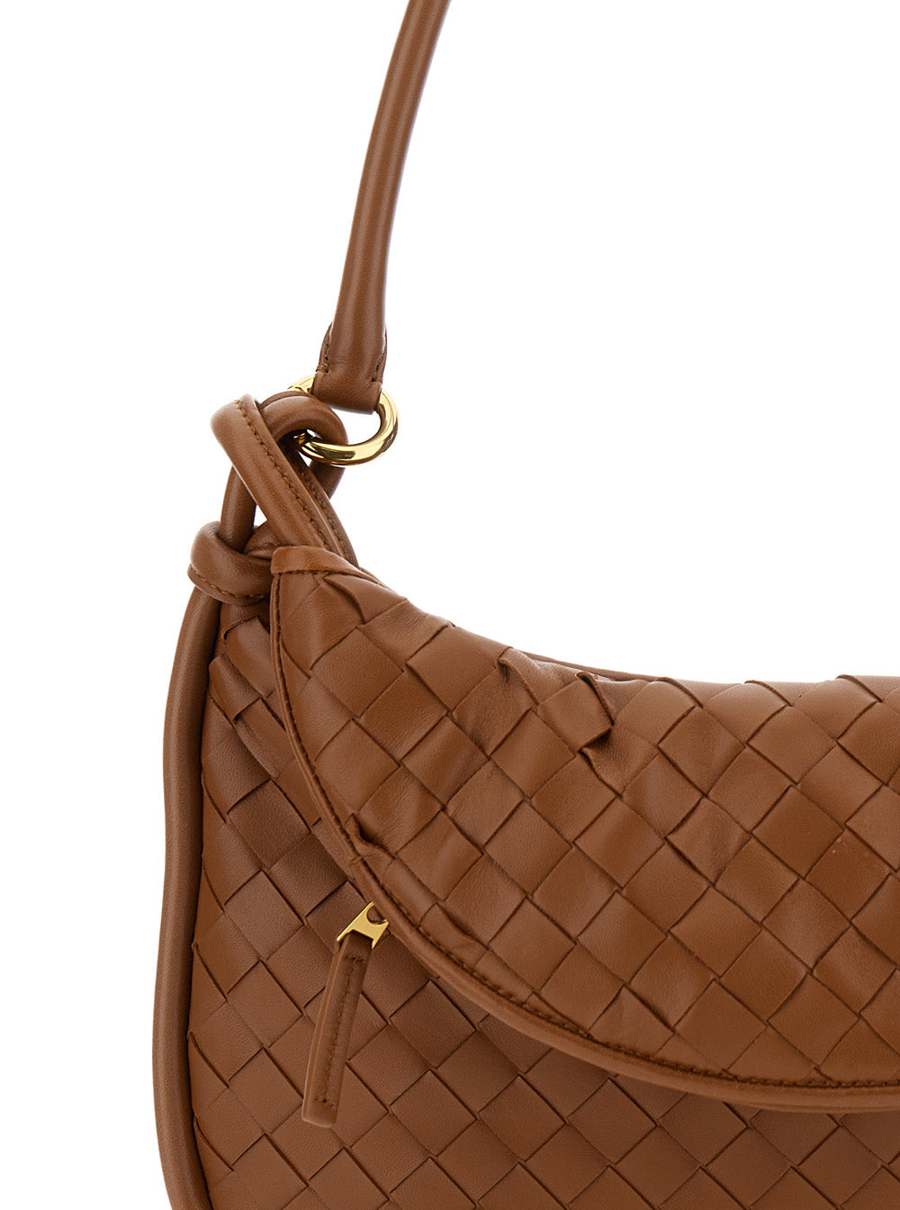Bottega Veneta Women 'Gemelli Medium' Light Brown Hobo Shoulder Bag With Intrecciato Motif In Leather Woman