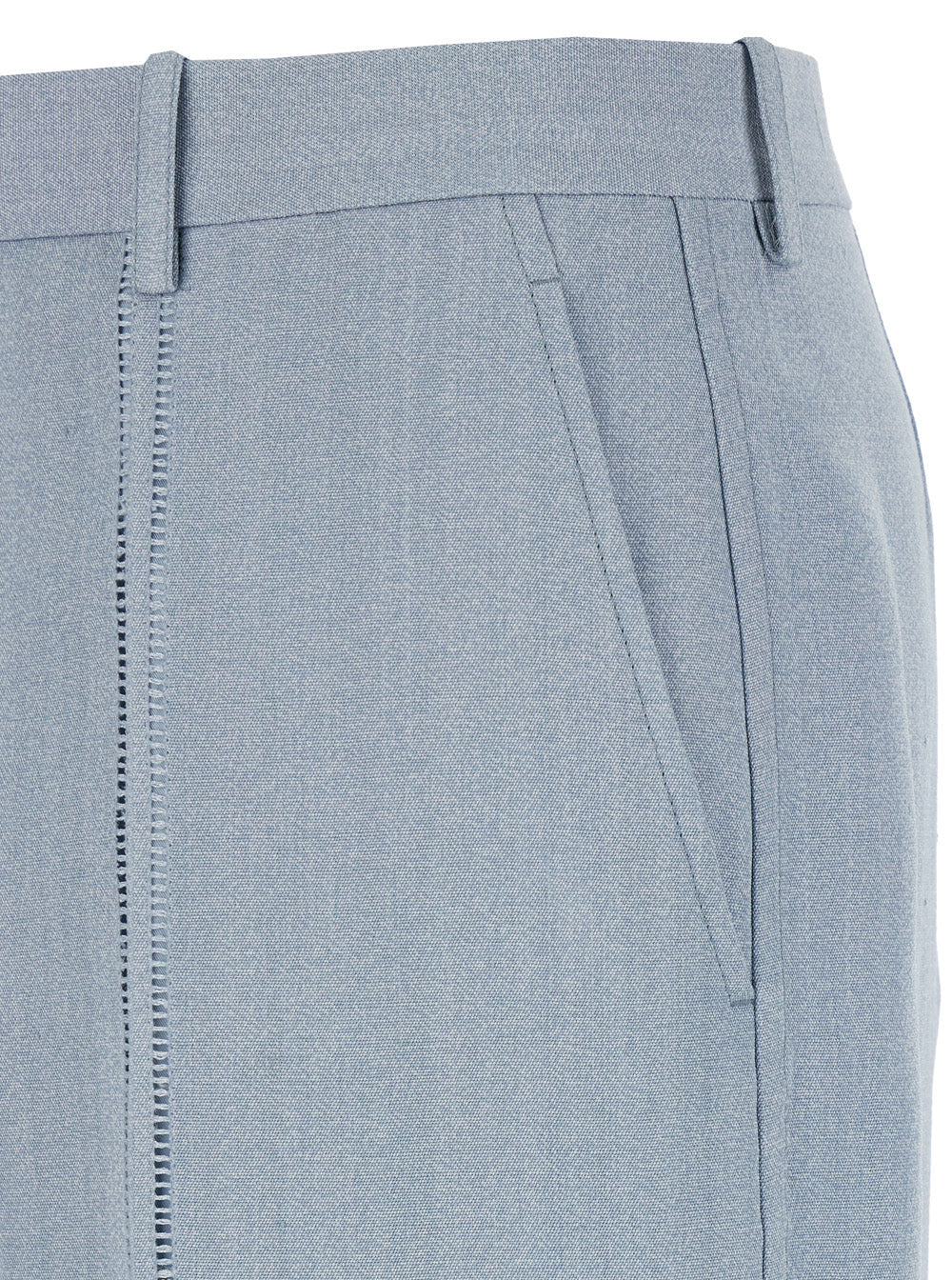 Bottega Veneta Men Light Blue Tailored Pants In Silk Blend Man