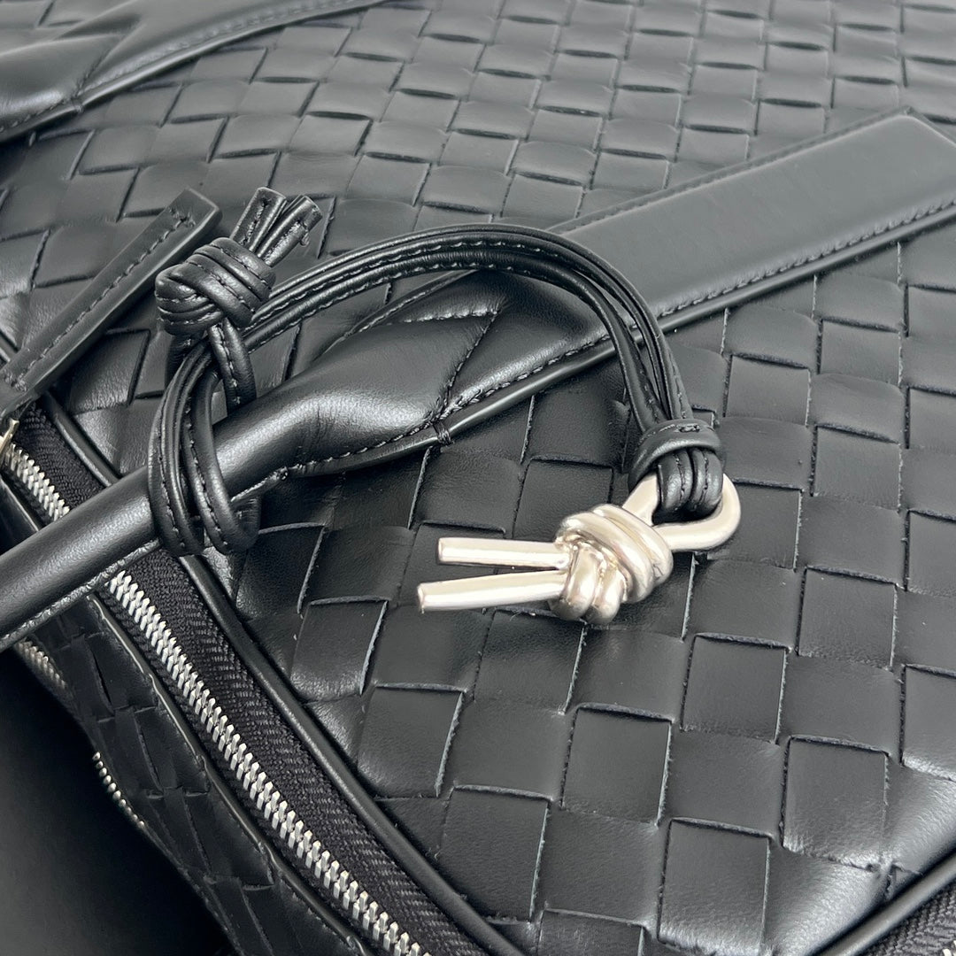 Bottega Veneta LARGE GETAWAY 39 WEEKENDER IN BLACK CALFSKIN