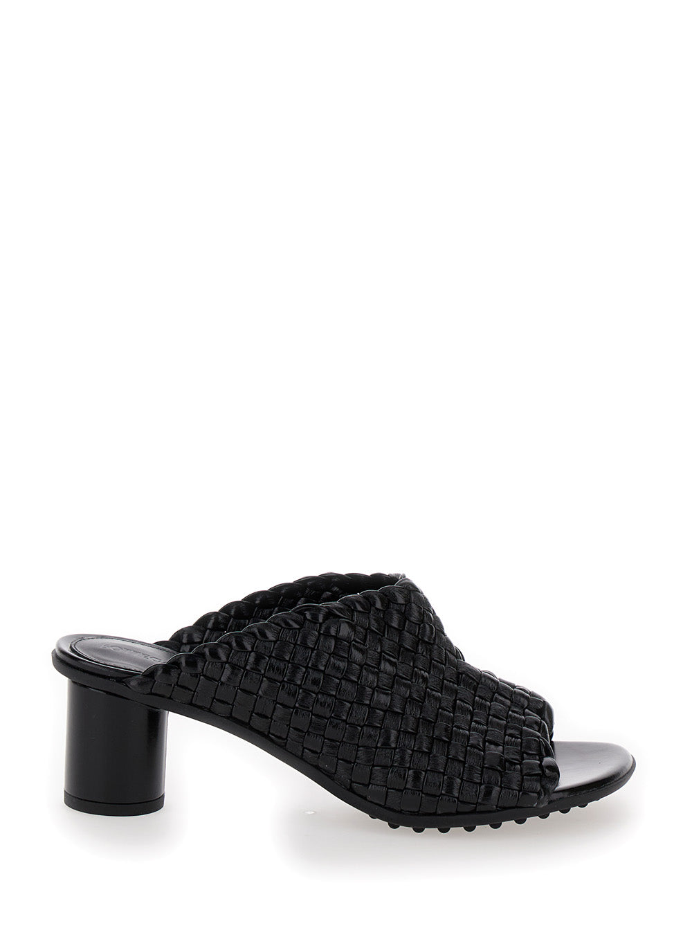 Bottega Veneta Women 'Atomic' Black Mule Sandals With Intrecciato Motif In Leather Woman