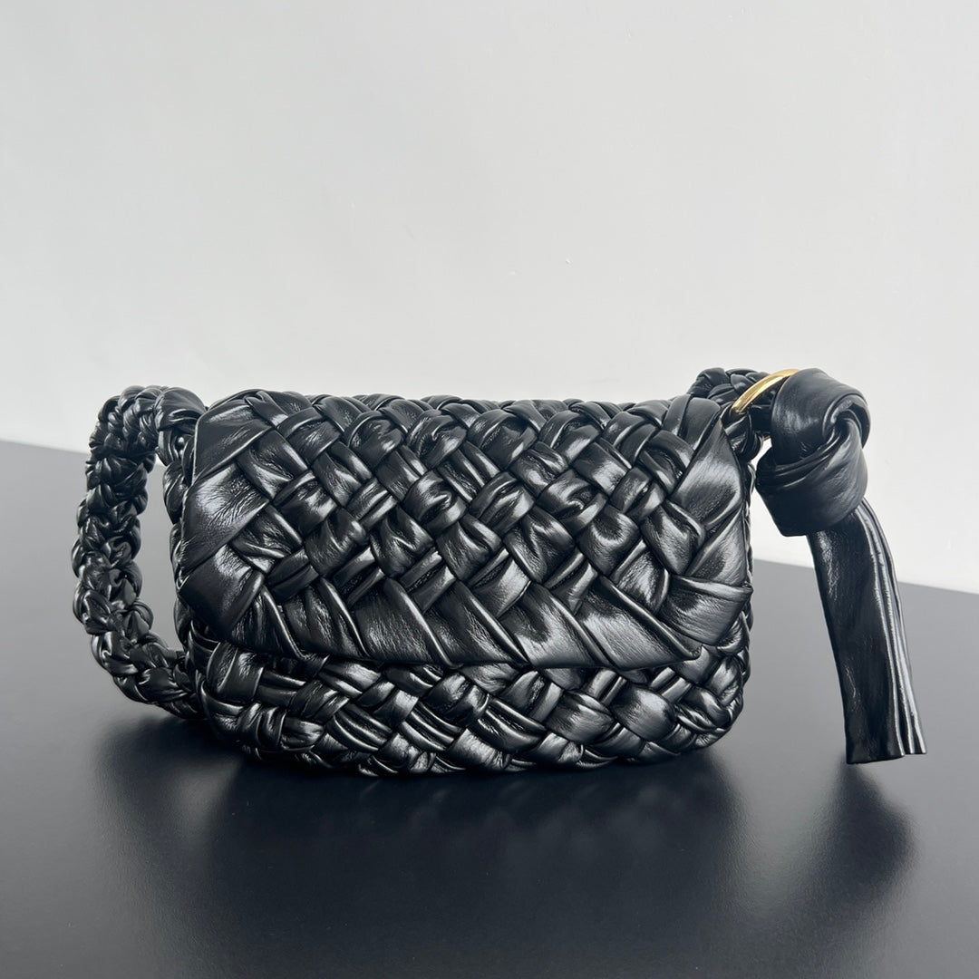 Bottega Veneta KALIMERO CITTÀ 25 IN BLACK CALFSKIN