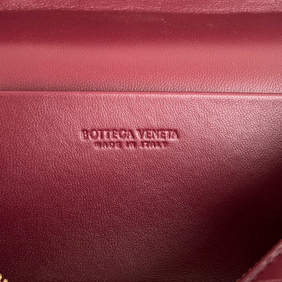 Bottega Veneta BANG BANG 22 VANITY CASE IN BURGUNDY RED CALFSKIN