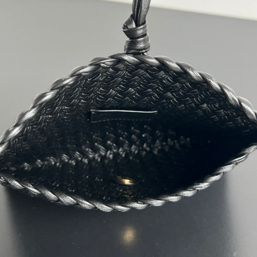 Bottega Veneta MINI COBBLE 20 BAG IN BLACK LAMBSKIN