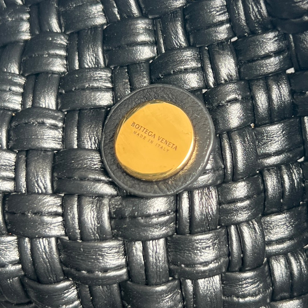 Bottega Veneta MINI COBBLE 20 BAG IN BLACK LAMBSKIN