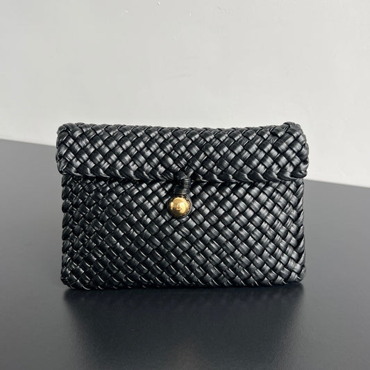 Bottega Veneta MINI COBBLE 20 BAG IN BLACK LAMBSKIN