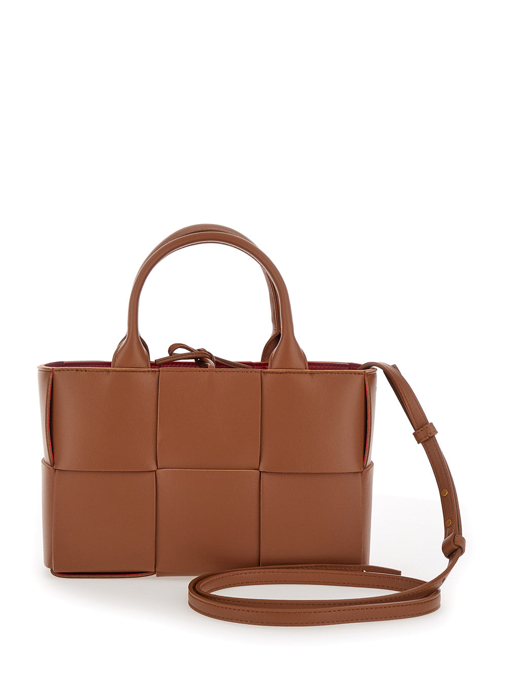 Bottega Veneta Women 'Arco Tote Mini' Brown Handbag With Intreccio Motif In Leather Woman