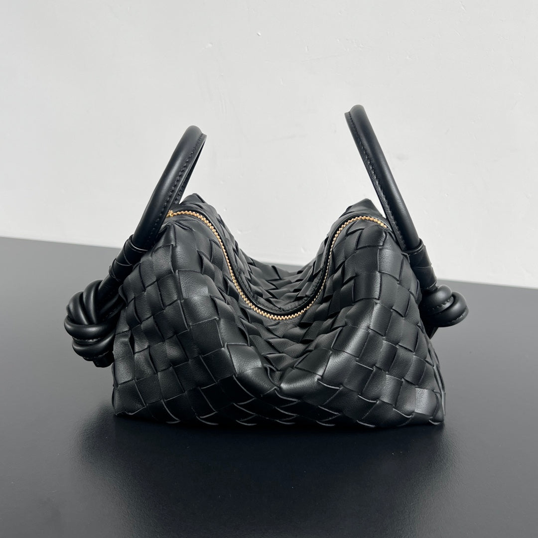 Bottega Veneta BV Loop Top Handle 19cm Black Lambskin