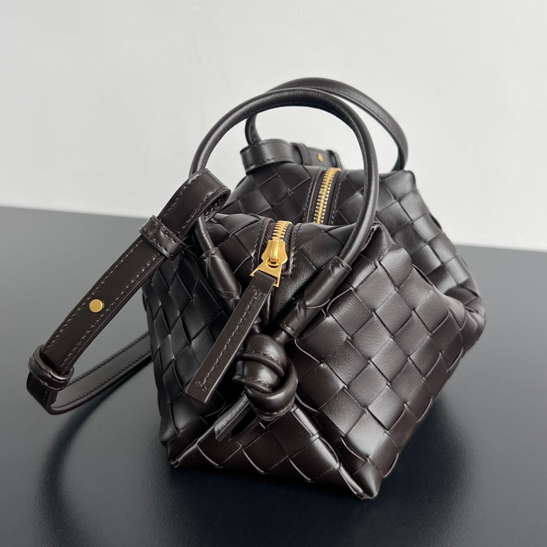 Bottega Veneta BV Loop Top Handle 19cm Chocolate Lambskin