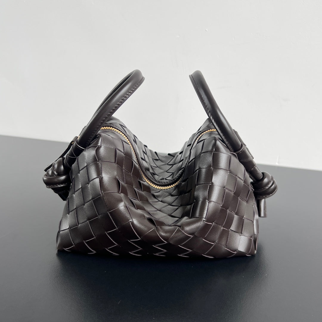 Bottega Veneta BV Loop Top Handle 19cm Chocolate Lambskin