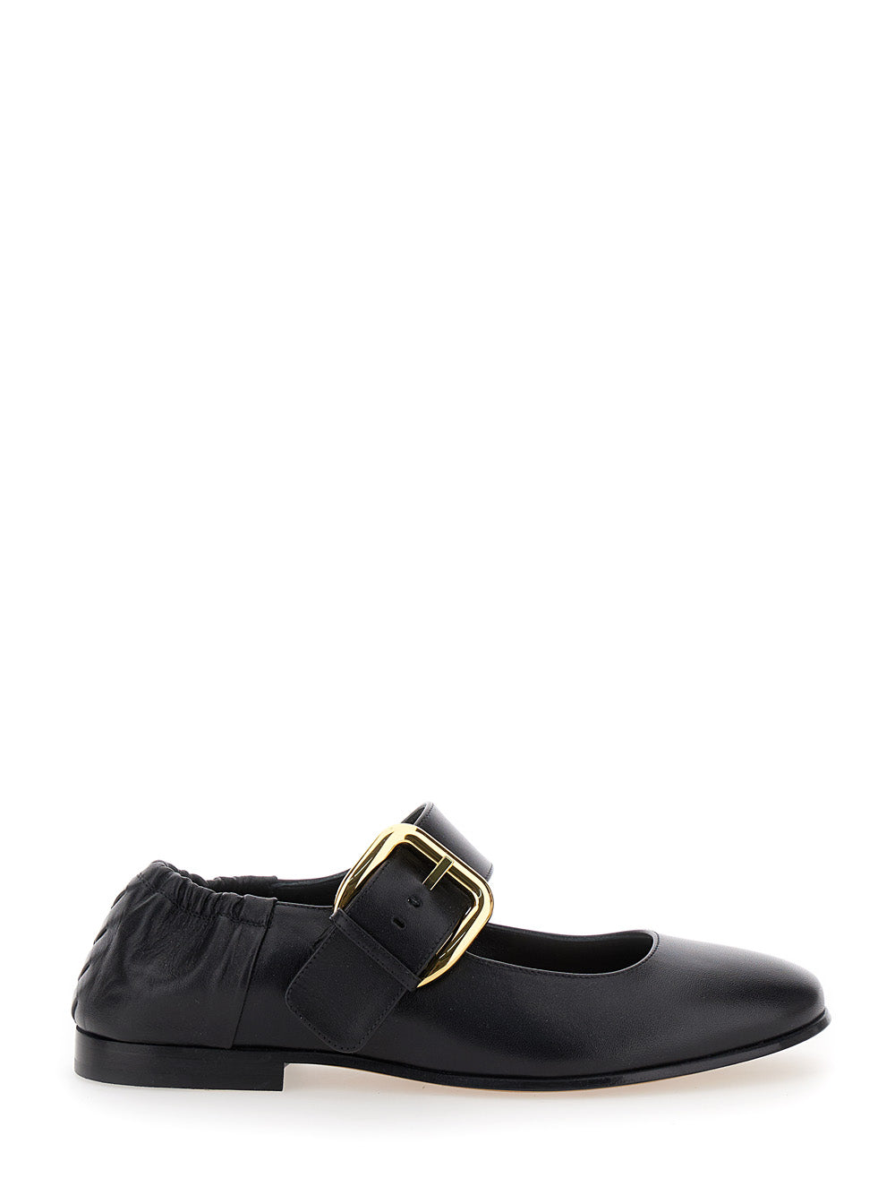 Bottega Veneta Women 'Astaiere' Black Slip-On Mary Janes With Maxi Buckle In Leather Woman