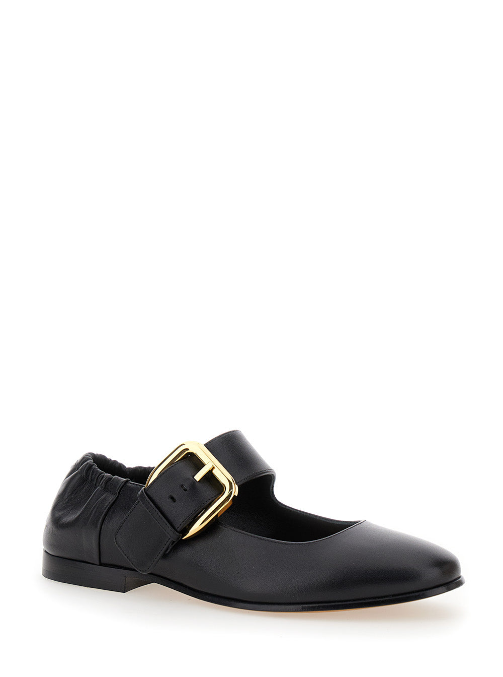 Bottega Veneta Women 'Astaiere' Black Slip-On Mary Janes With Maxi Buckle In Leather Woman