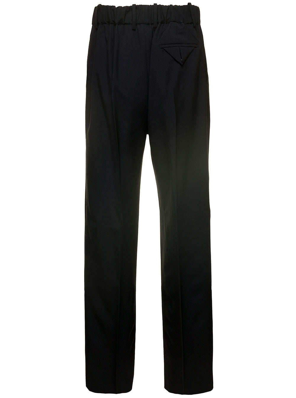 Bottega Veneta Women Black Straight Trousers With Coulisse At Waistline In Wool Twill Woman