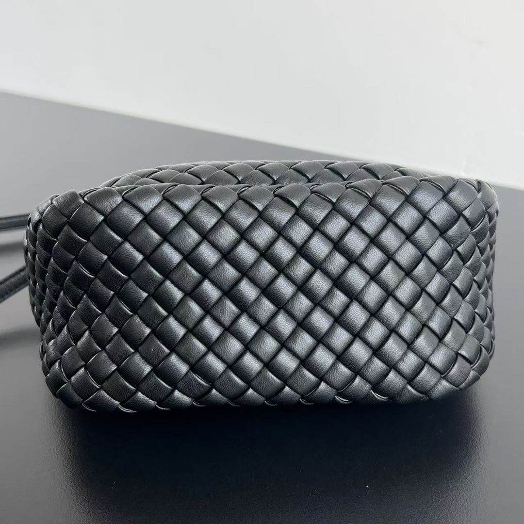 Bottega Veneta BV Small Cobble Top Handle 23cm Black Lambskin