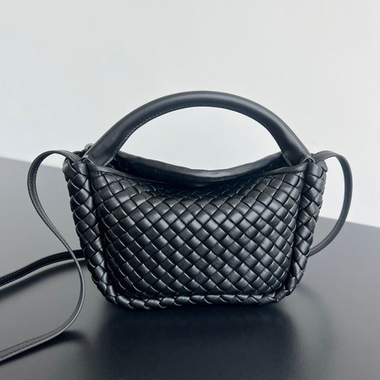 Bottega Veneta BV Small Cobble Top Handle 23cm Black Lambskin