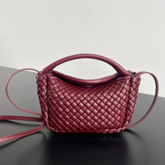 Bottega Veneta BV Small Cobble Top Handle 23cm Dark Red Lambskin