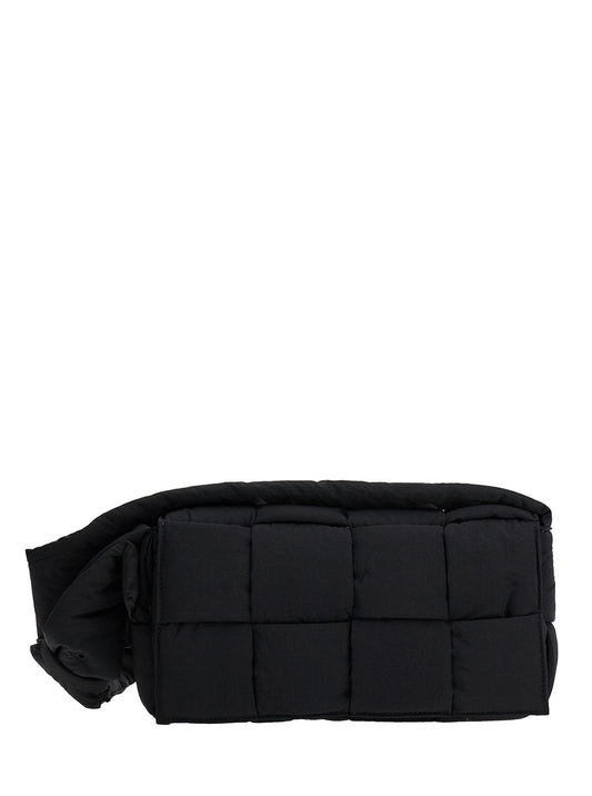 Bottega Veneta Men 'Padded Tech Cassette' Black Cross Body Bag In Techno Fabric Man