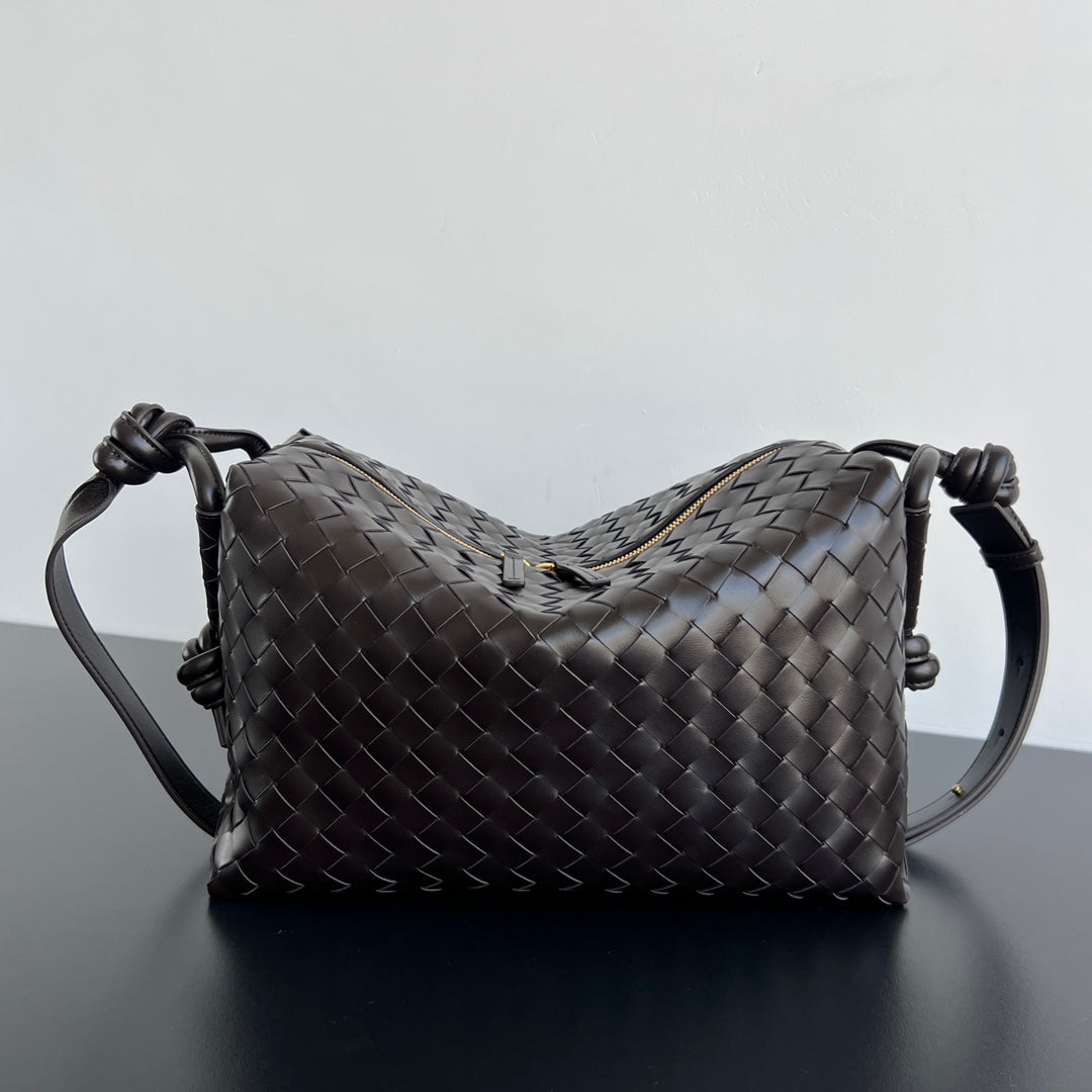 Bottega Veneta BV Loop Weekender 38cm Chocolate Calfskin