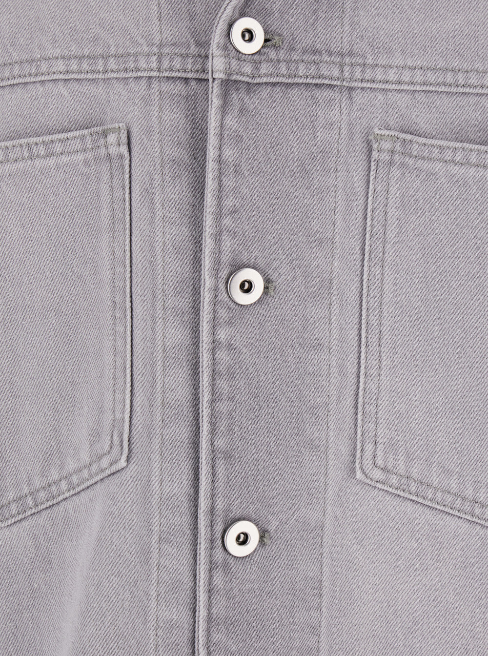 Bottega Veneta Men Grey Shirt With Patch Pockets On The Chest In Denim Man