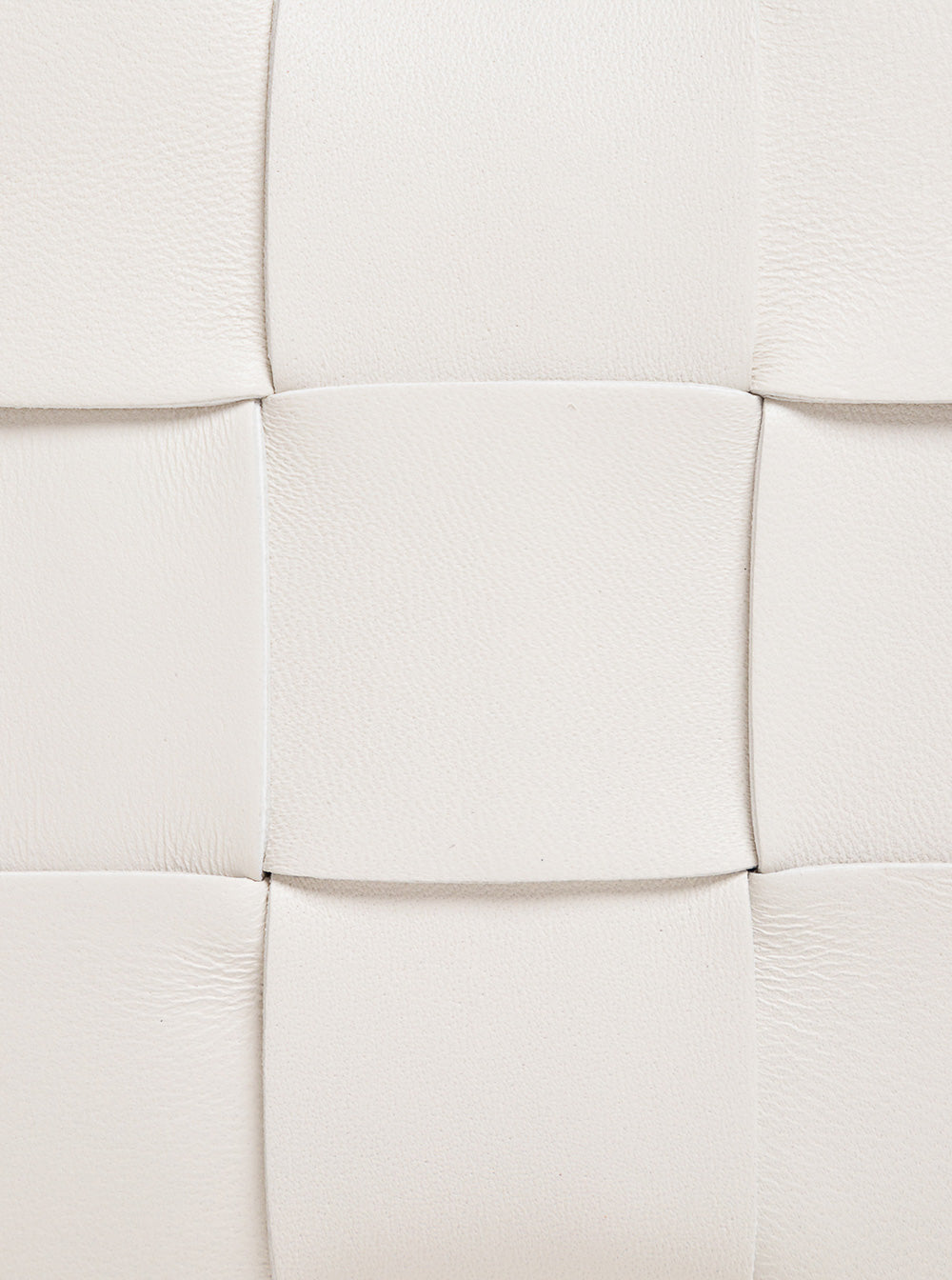 Bottega Veneta Women Cassette White Leather Crossbody Bag In Intreccio Nappa Leather