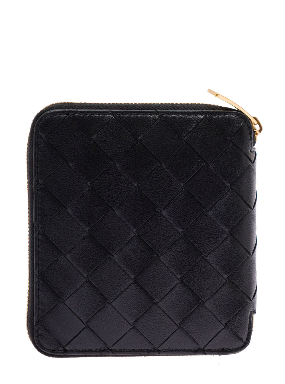 Bottega Veneta Women Bottega Veneta Woman Black Intreccio Leather Wallet