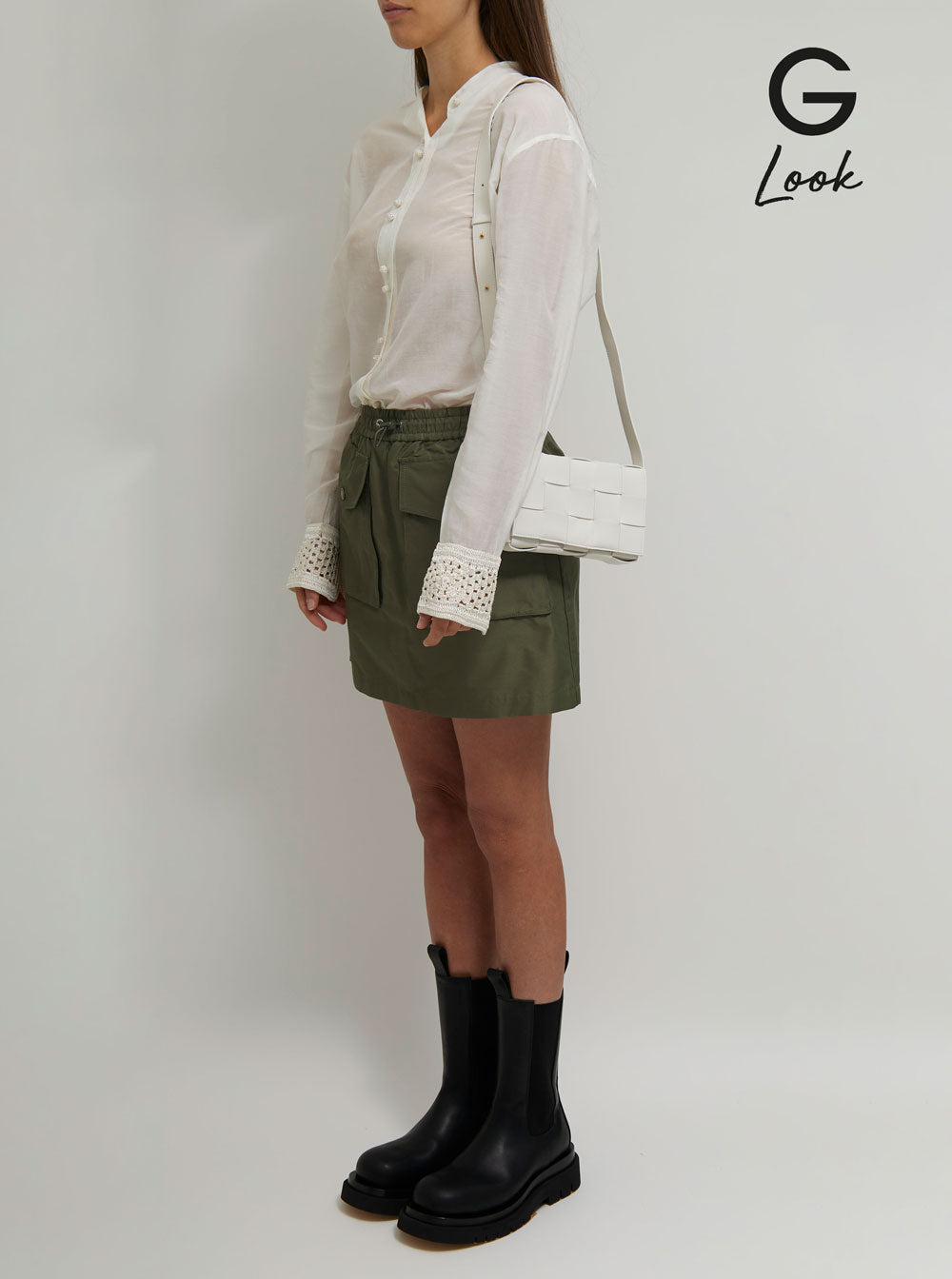 Bottega Veneta Women 'Small Cassette'  White Crossbody Bag In Intreccio Nappa Leather Woman Bottega Veneta