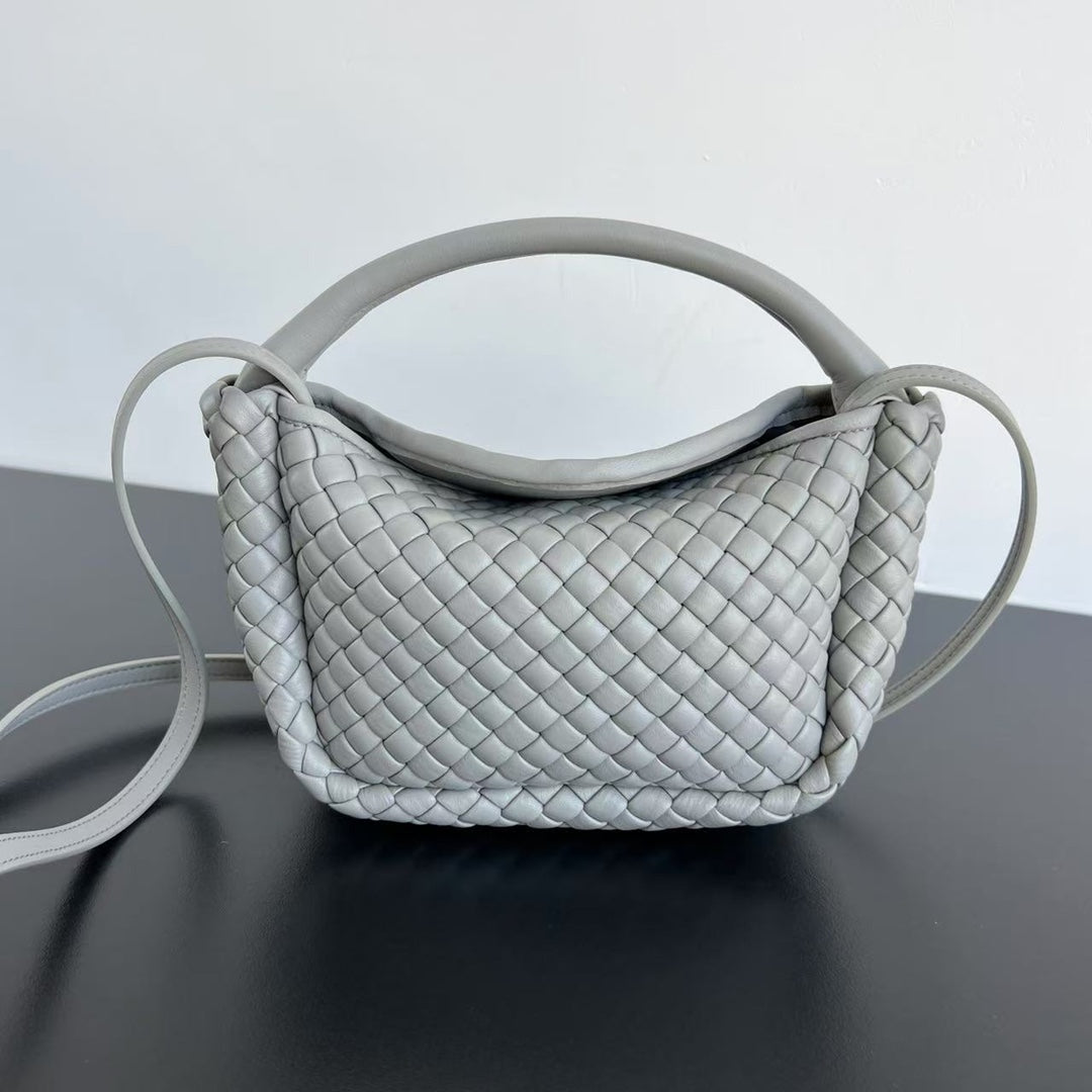 Bottega Veneta BV Small Cobble Top Handle 23cm Grey Lambskin