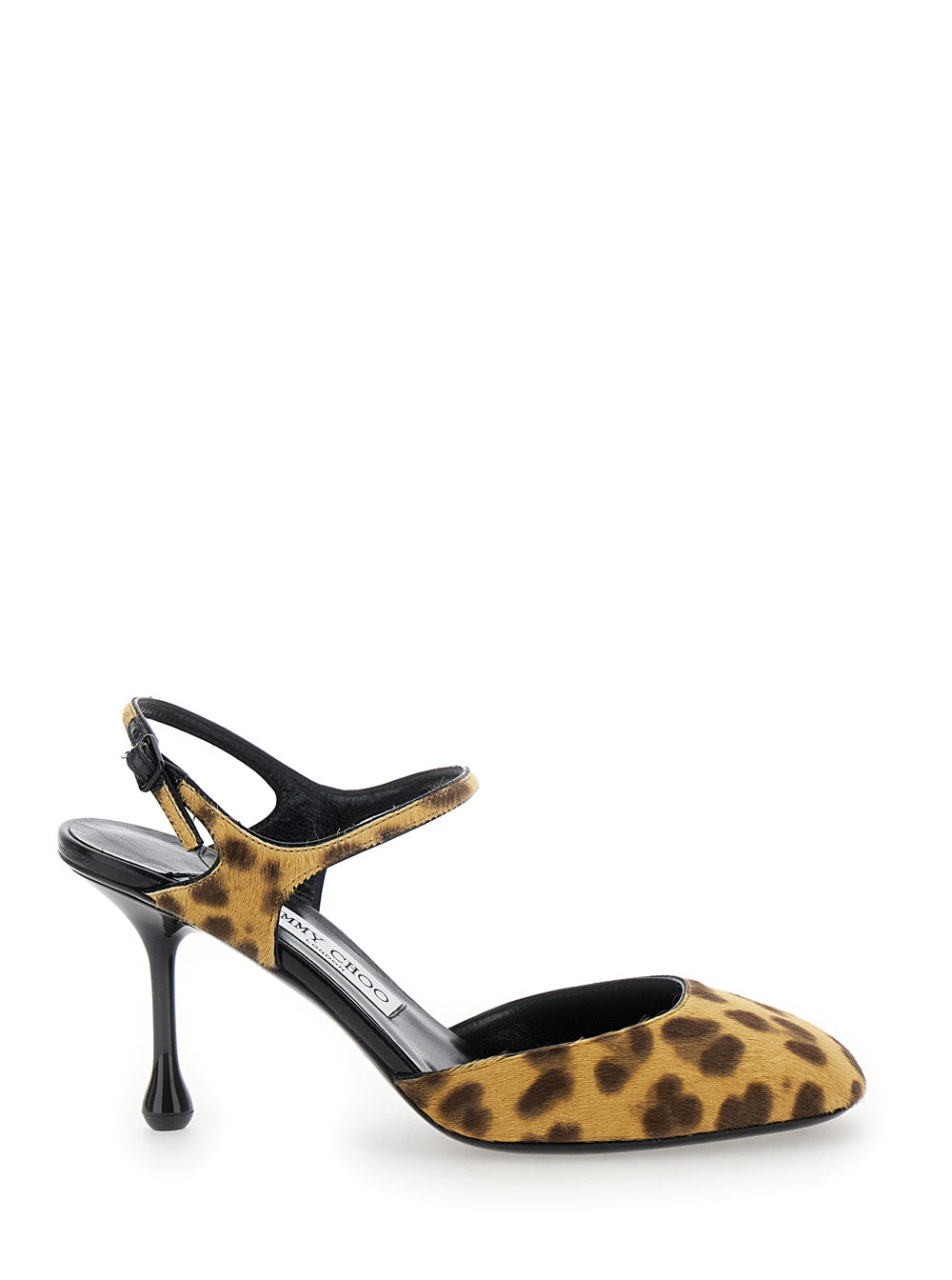 Jimmy Choo Women 'Pixie' Brown Pumps With High Sculpted Heel And All-Over Leopard Print In Tech Fabric Woman