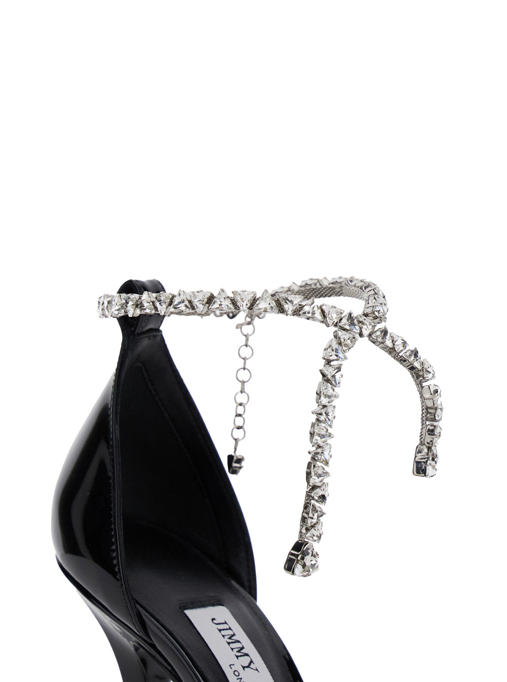 Jimmy Choo Women 'Stevie' Black Pumps With Crystal Embellished Strap And High Sculpted Heel In Leather And Crystals Woman