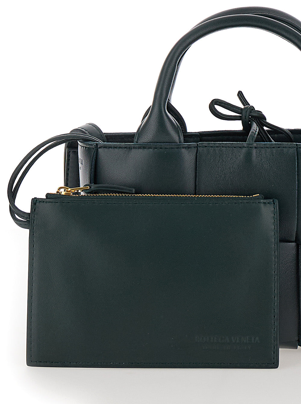 Bottega Veneta Women 'Candy Arco' Dark Green Handbag With Intreccio Motif In Leather Woman