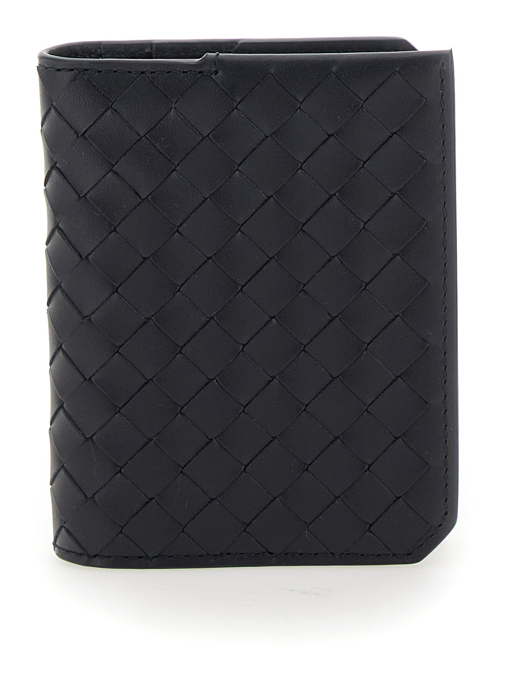 Bottega Veneta Men Blue Card Holder With Intrecciato Motif In Leather Man